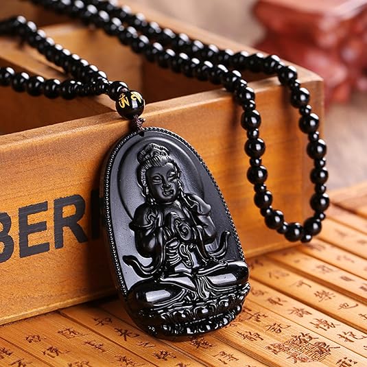 COLLAR BUDA DE OBSIDIANA🔮