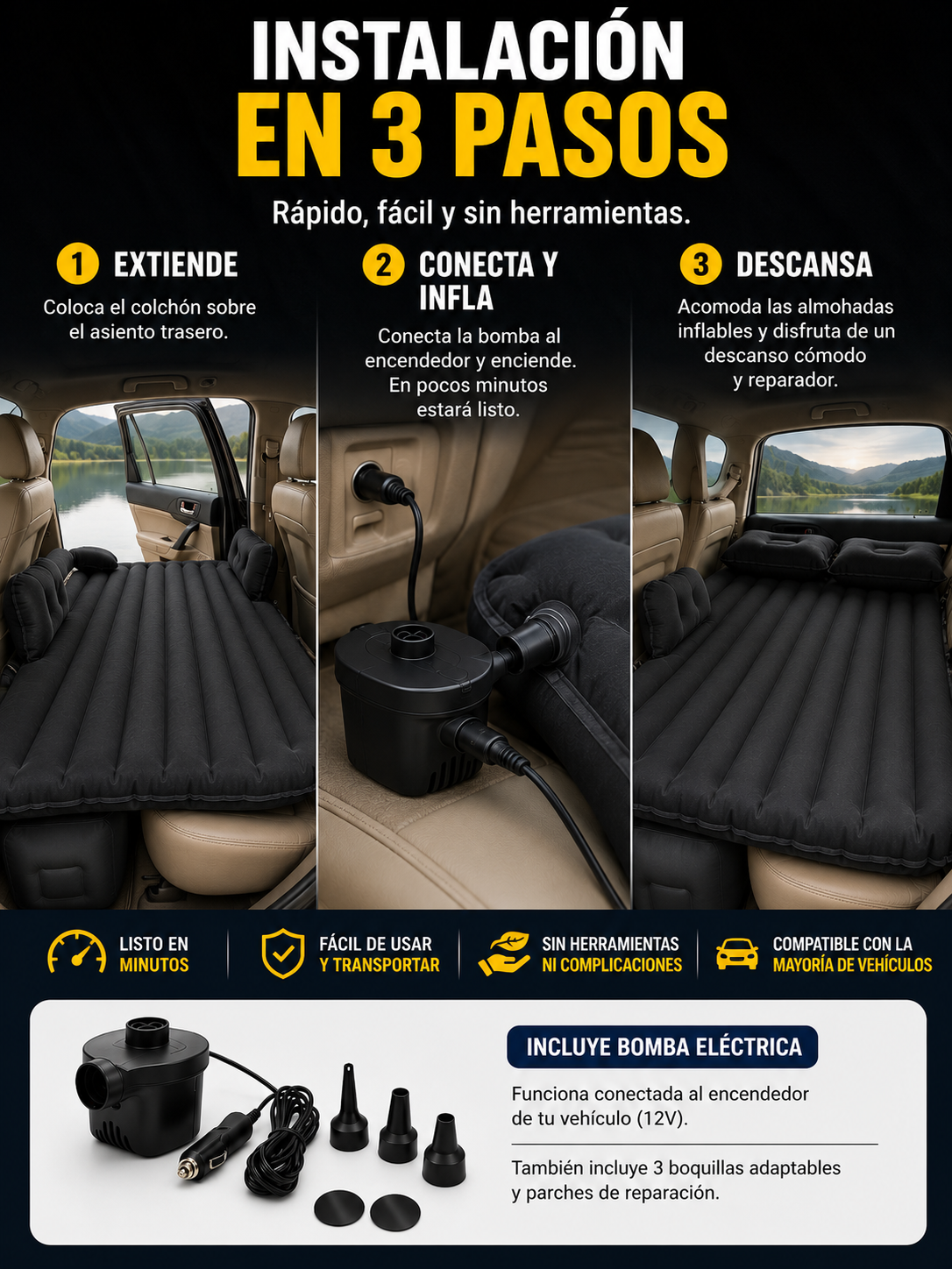 AutoDream™ – Colchón Inflable para Carro