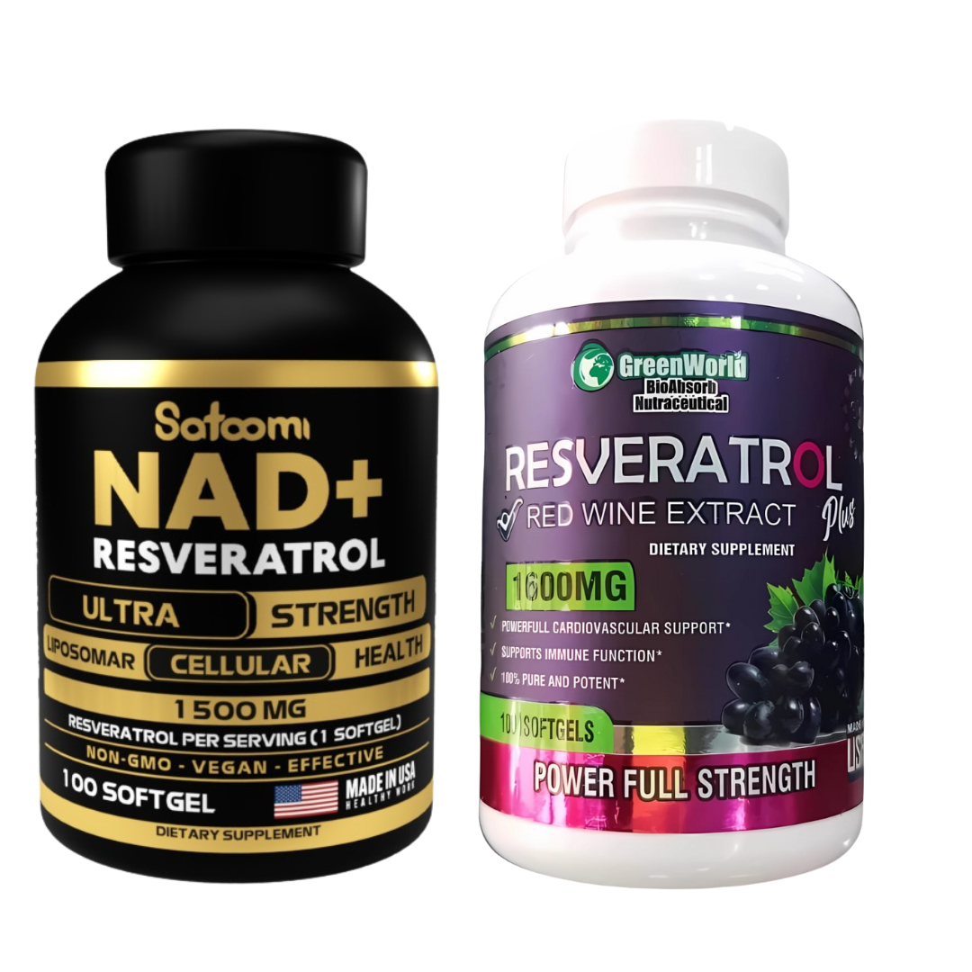 Resveratrol NAD+ Ultra Strength de Satoomi y Resveratrol Plus de GreenWorld