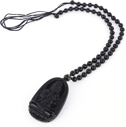 COLLAR BUDA DE OBSIDIANA🔮