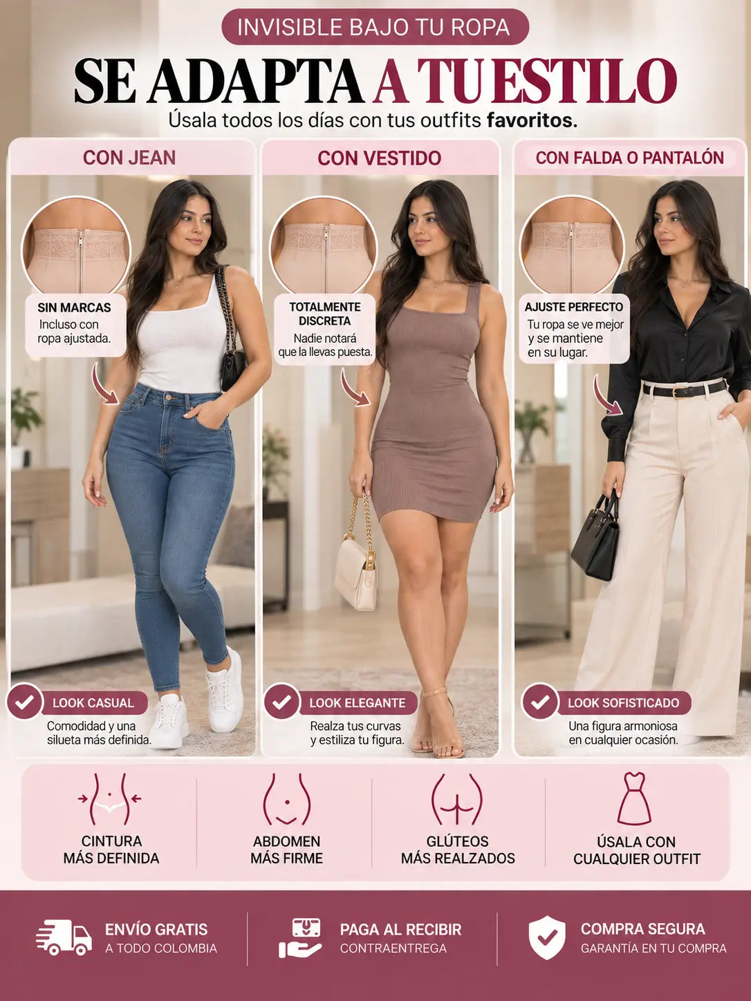Se adapta a tu estilo: con jean, con vestido, con falda o pantalon