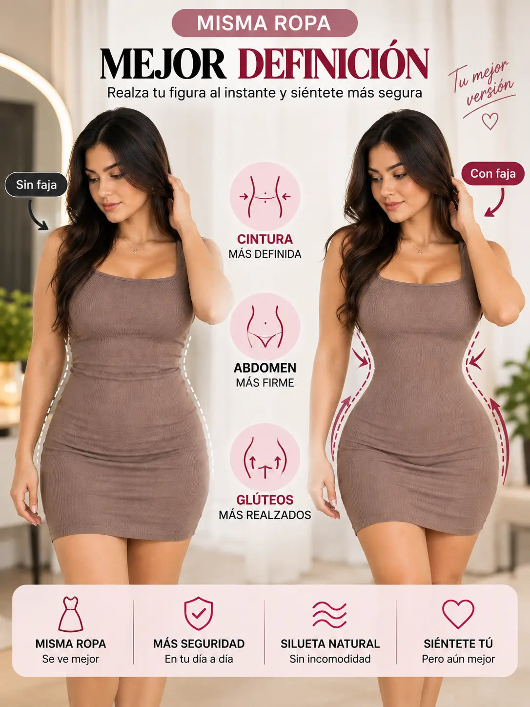 Misma ropa, mejor definicion: antes y despues con vestido