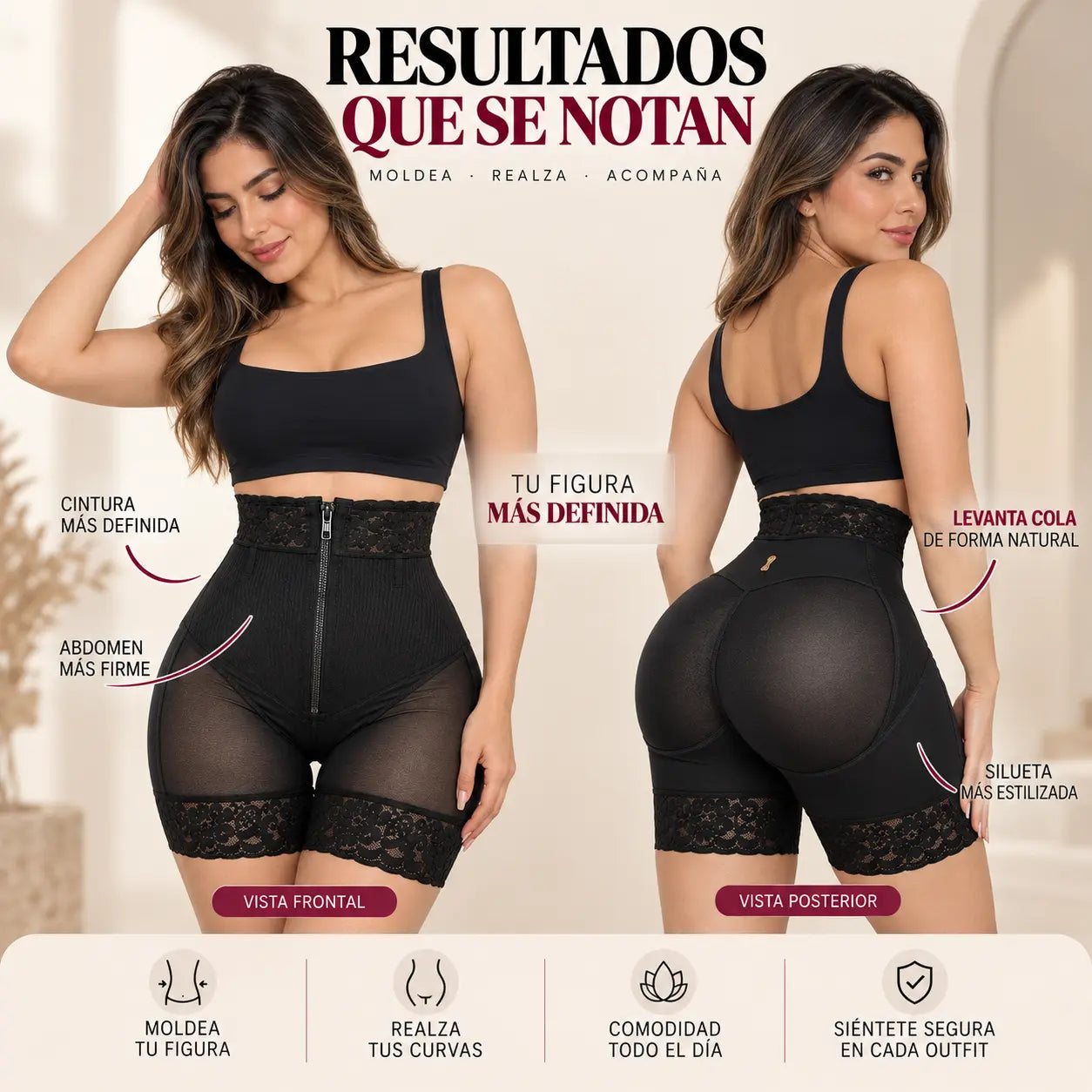 Faja Shorth Levanta Cola Cierre Invisible