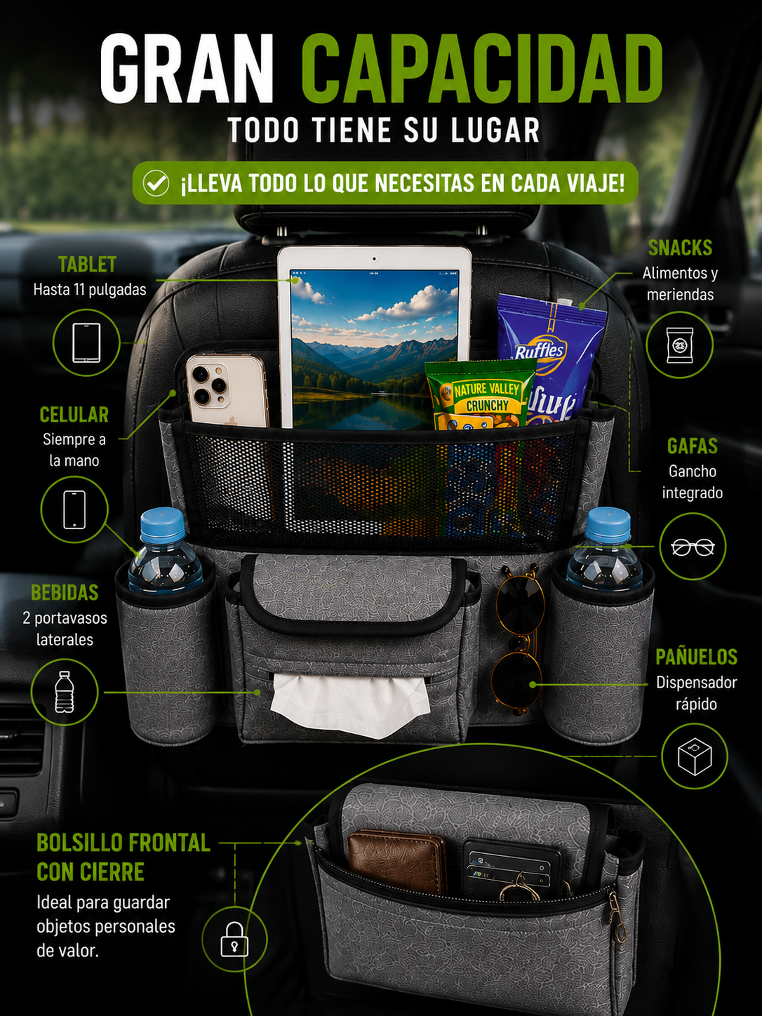 DrivePocket™ Organizador Premium para Carro