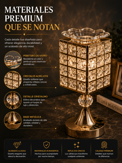 LAMPARAS DE MESA CON PEBETERO DORADA X 2