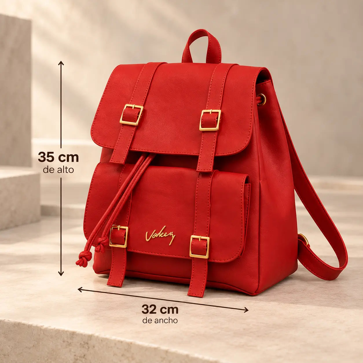 Medidas del Morral Dalia: 35 cm de alto y 32 cm de ancho
