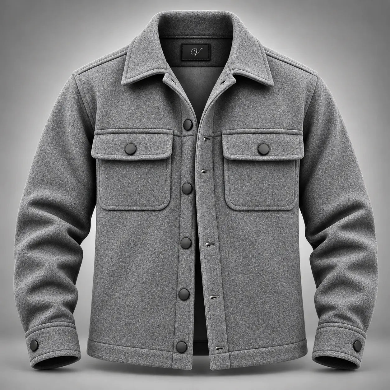 Chaqueta camisera gris claro