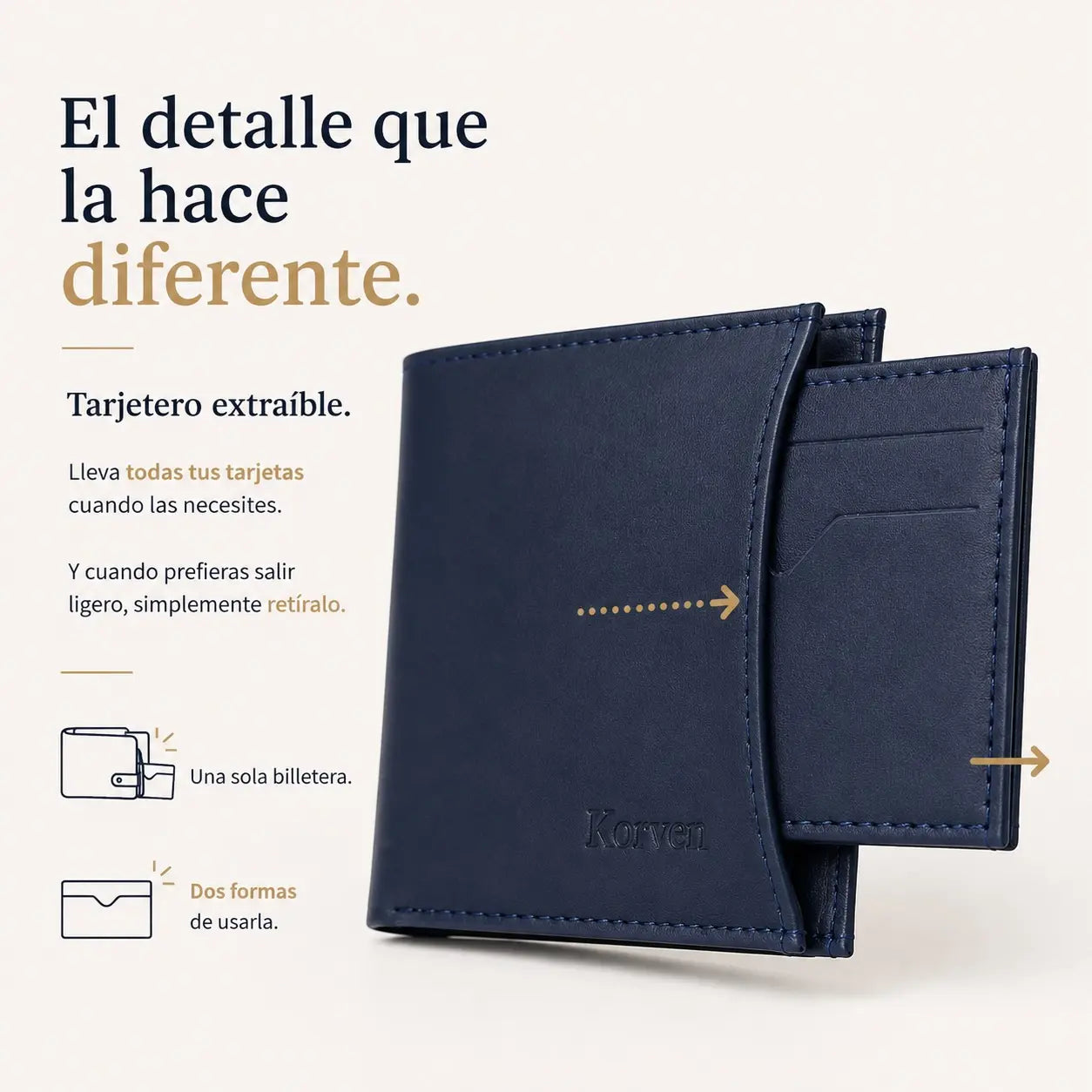 Billetera Legacy con tarjetero extraíble