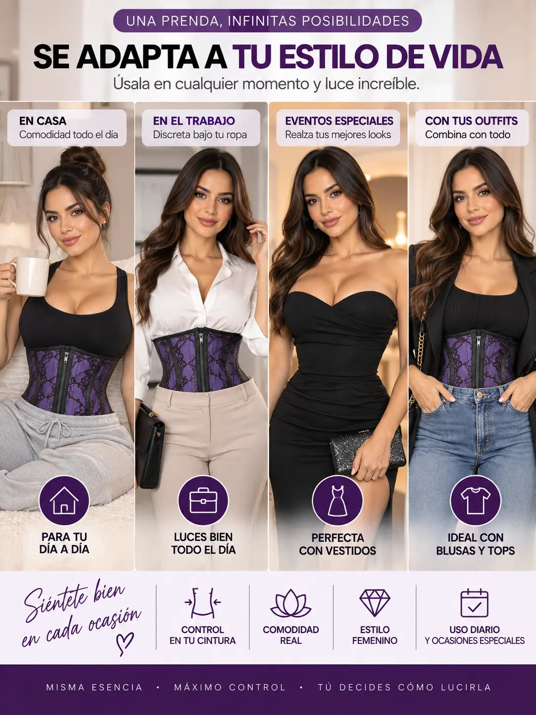 Se adapta a tu estilo de vida: en casa, en el trabajo, en eventos y con tus outfits